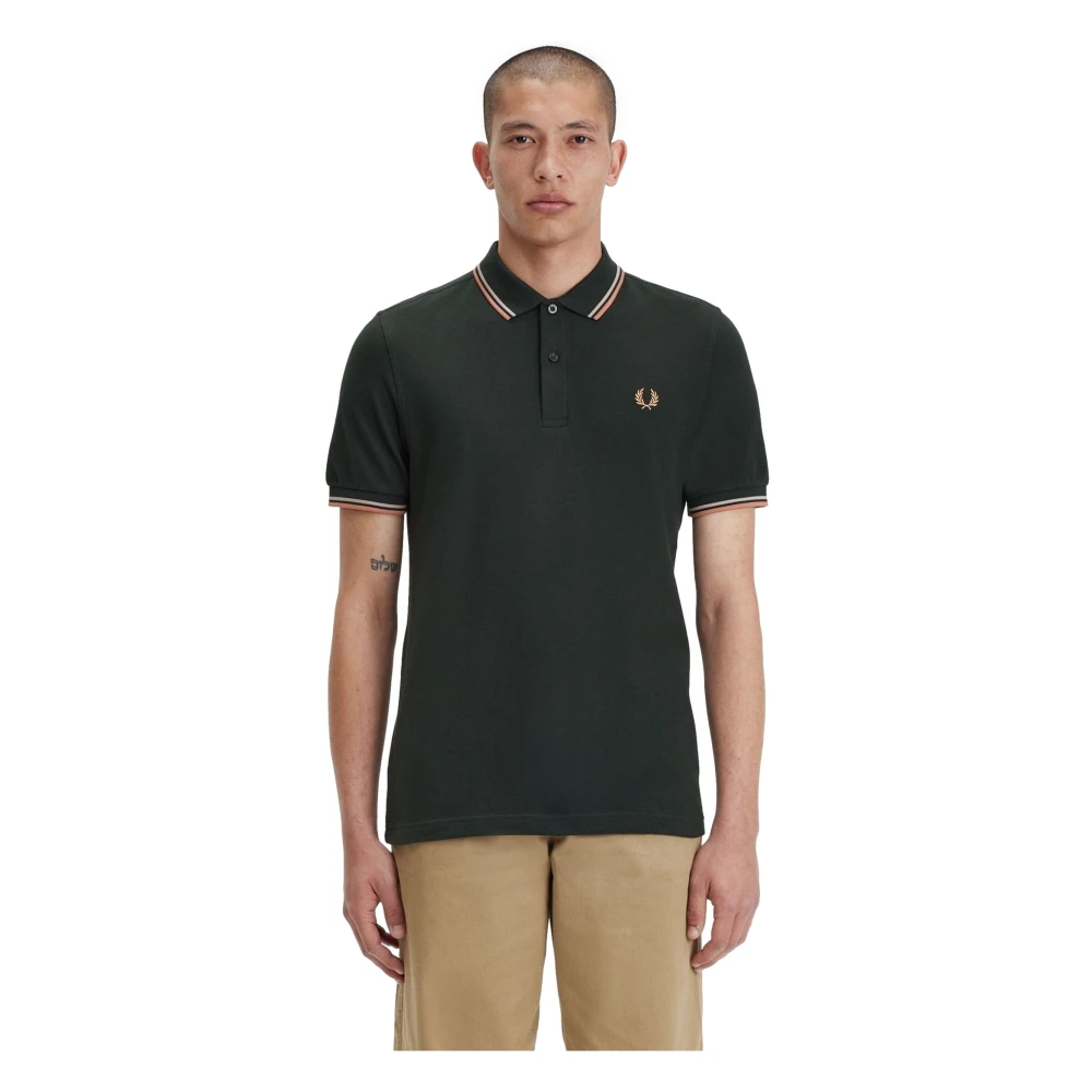 Fred Perry Groen Twin Tipped Polo Shirt Green Heren
