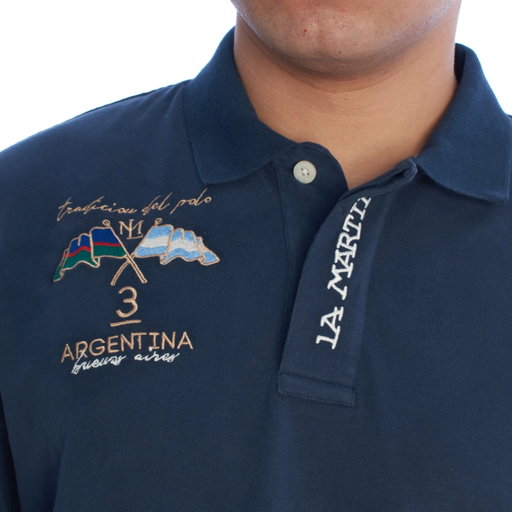 LA MARTINA Lange mouw poloshirt Blue Heren