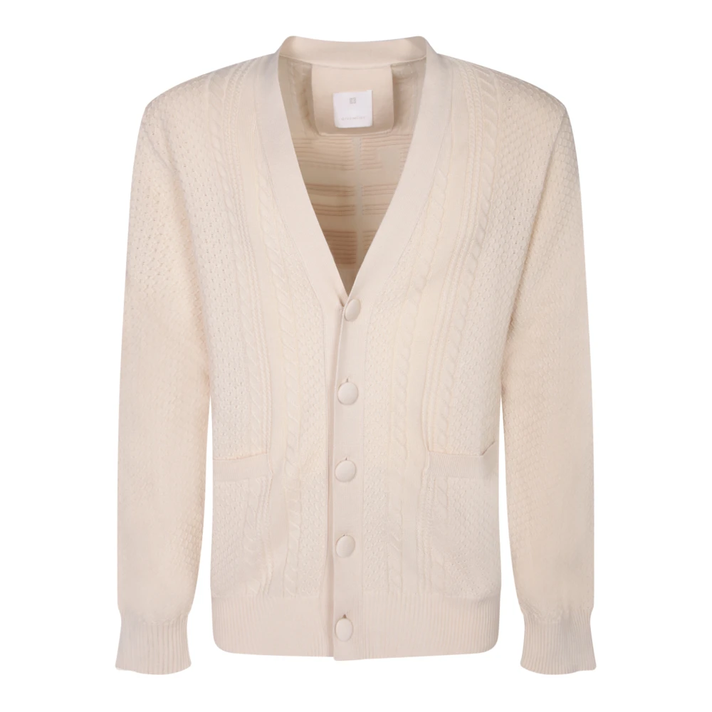Givenchy Men's White Cardigan Jumper - Cardigans - M - Knitwear
