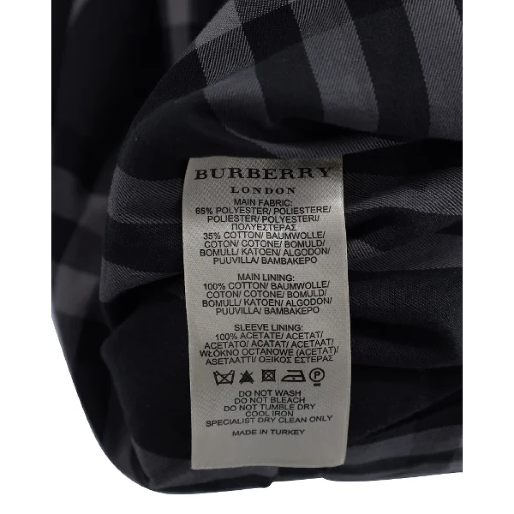 Burberry Vintage Pre-owned Polyester outerwear Black Dames