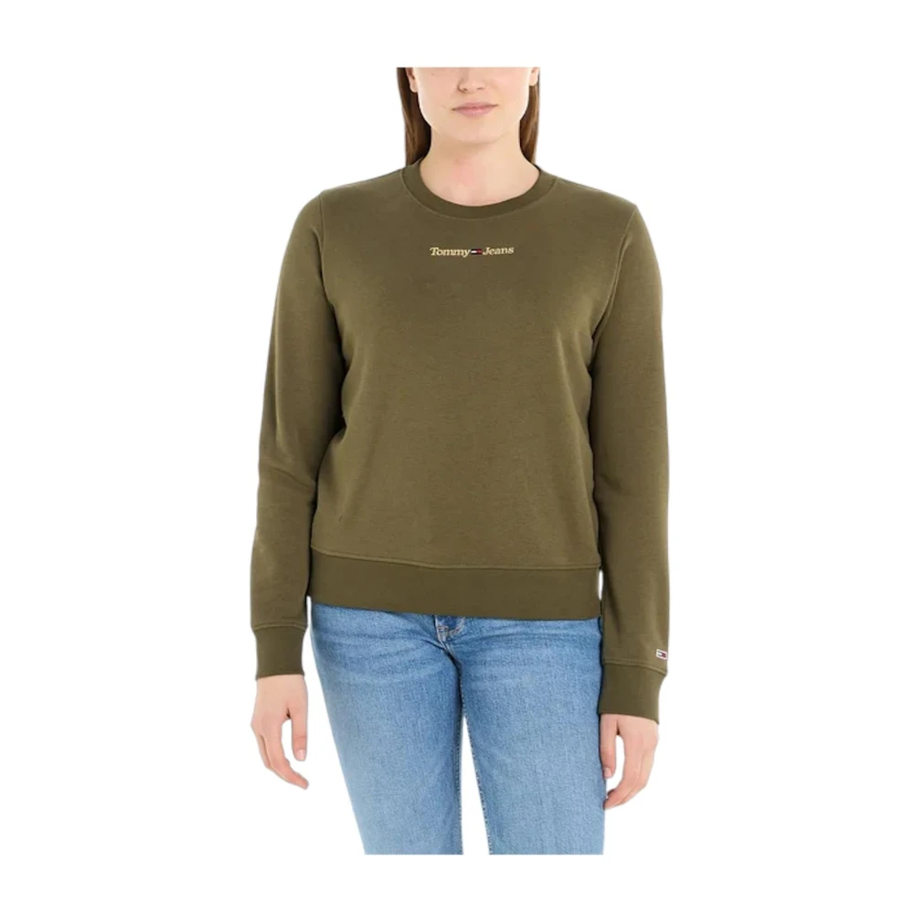 Tommy Hilfiger Women's Green Gold Linear Sweatshirt - Sweatshirts - Xs - Sweatshirts & Hoodies