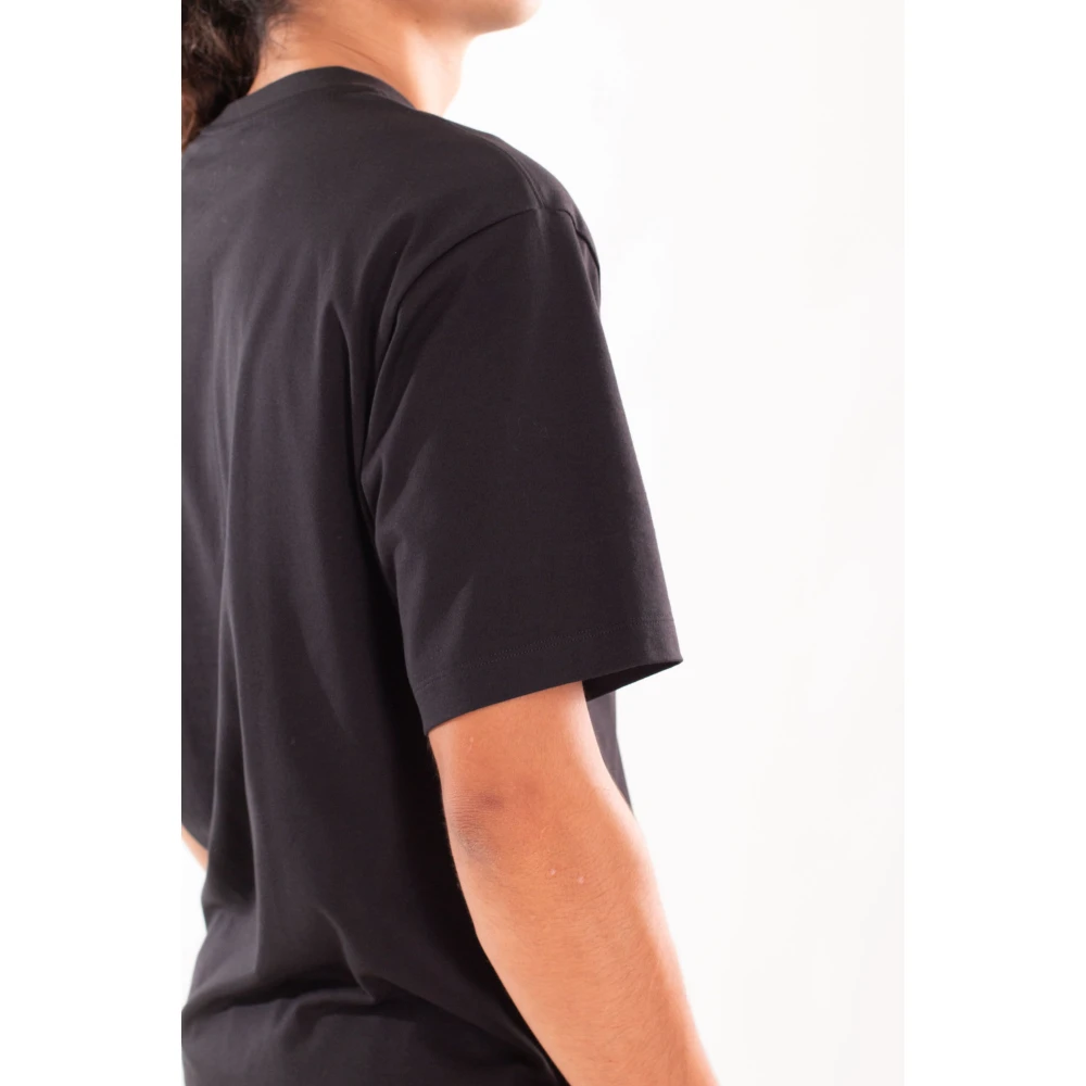 Y-3 Zwart Borstlogo Korte Mouw Tee Black Heren