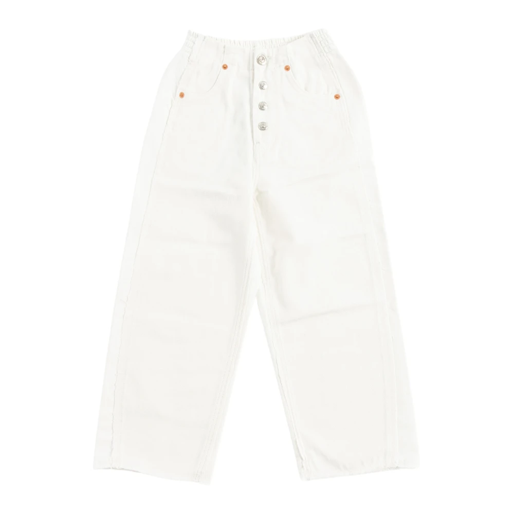 Mm6 Maison Margiela Women's White Cotton Sweatpants With Elastic Waist