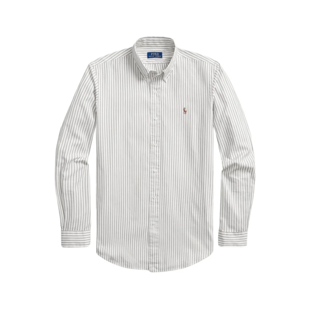 Ralph Lauren Uomo Grigio Camicia Oxford A Righe