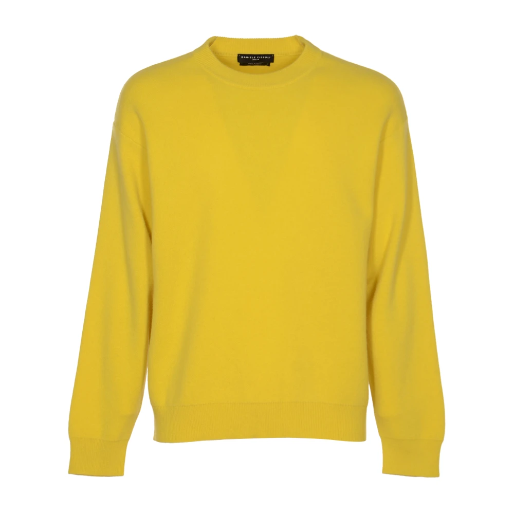 Daniele Fiesoli Gele Sweaters met Paricollo Punto Piquet Yellow Heren