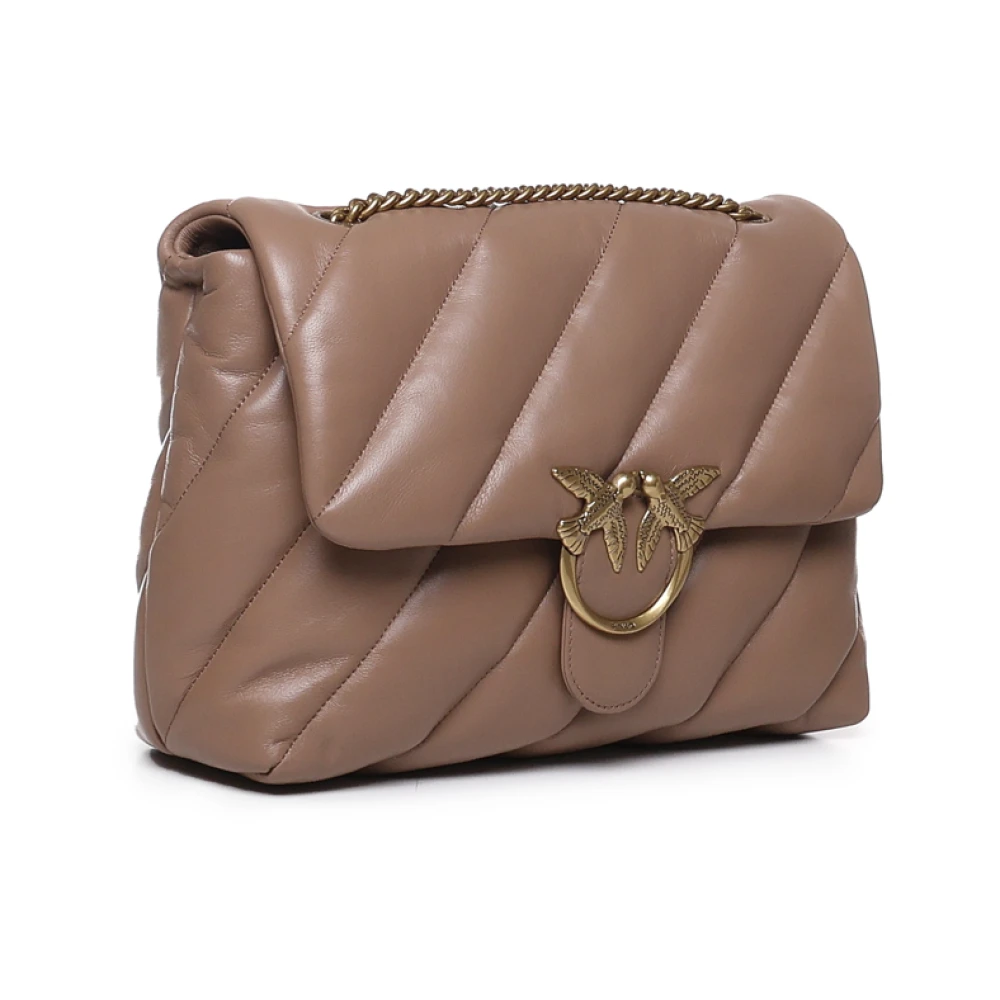 pinko Beige Love Bag Puff Quilted Leather Beige Dames