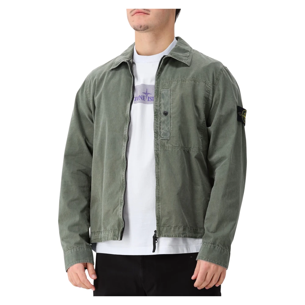 Stone Island Grön Overshirt Green, Herr