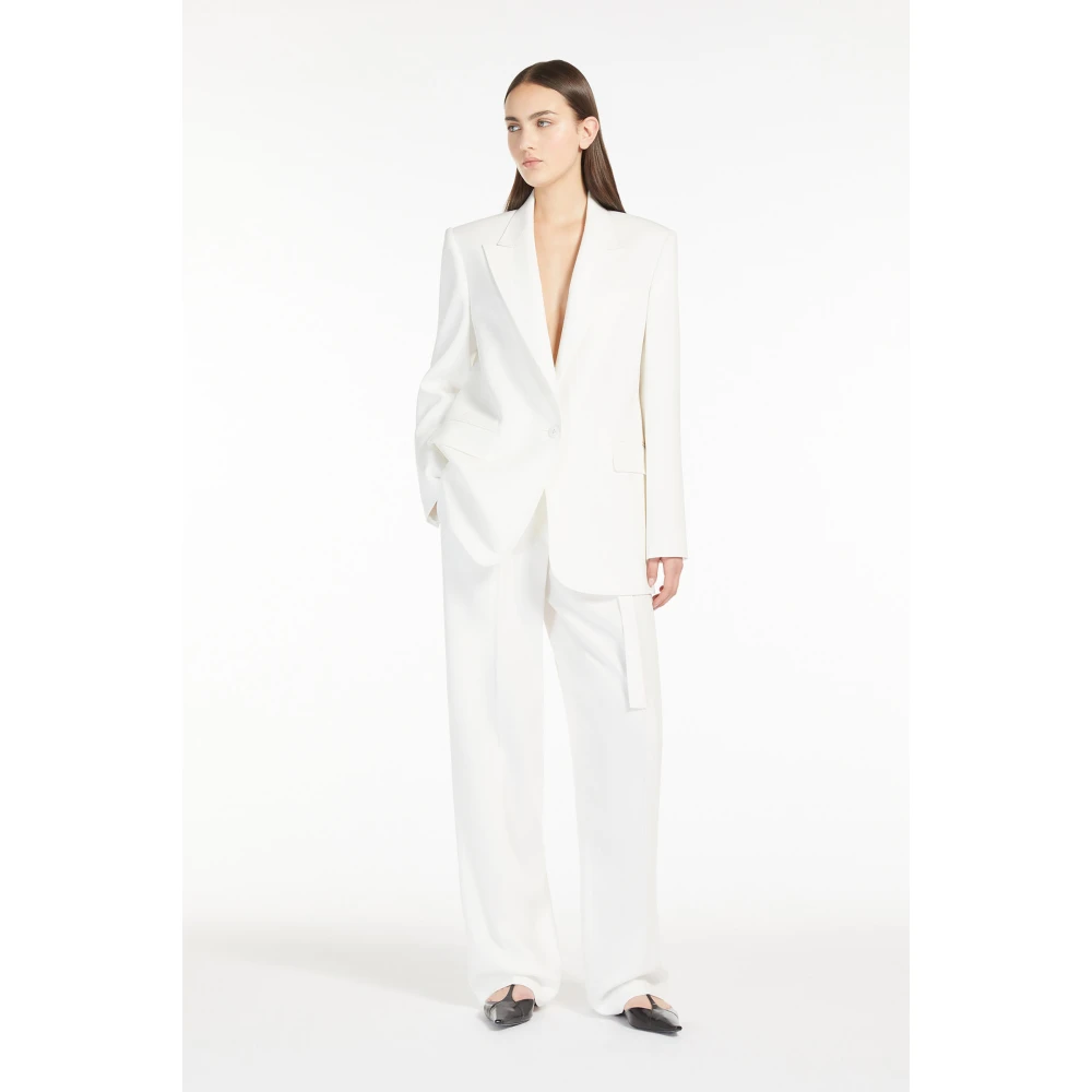 Max Mara Studio Witte Cady Broek met Plooien White Dames