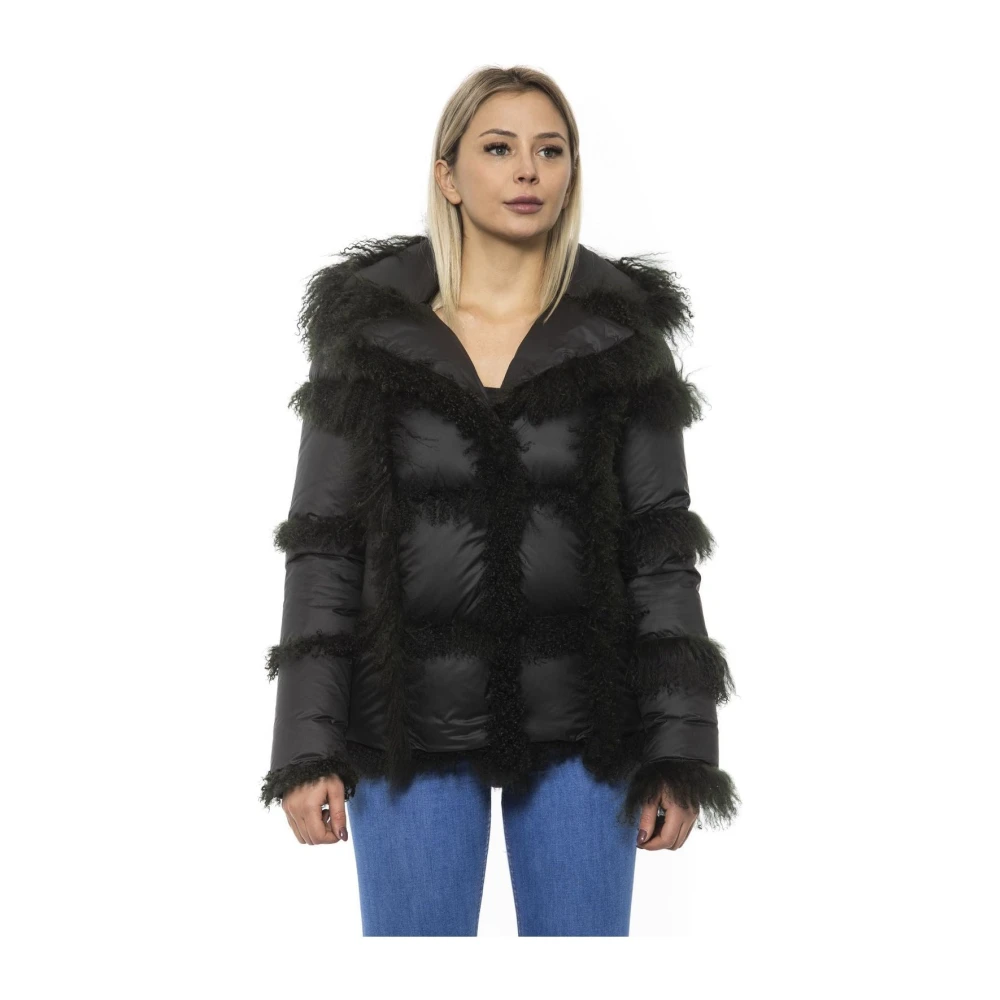 Mr&Mrs Italy Luxe Bontgevoerde Hoodie Jas Black Dames
