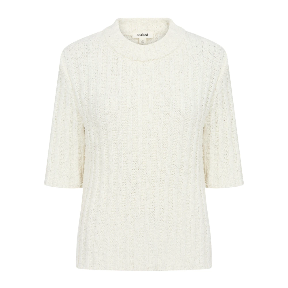 Soaked in Luxury Vit Stickad Pullover Slalika Stil White, Dam