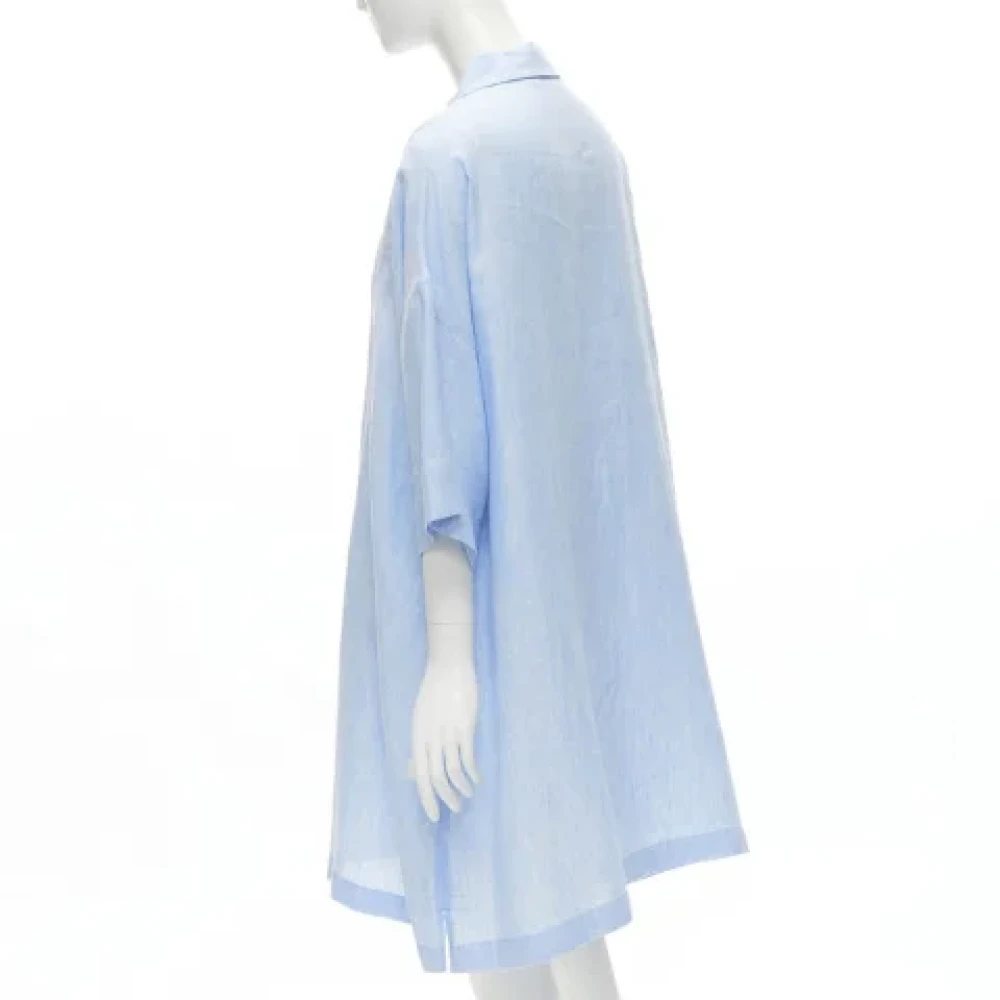 Acne Studios Pre-owned Linen dresses Blue Dames