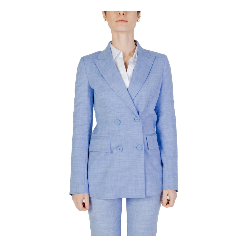Sandro Ferrone Lichtblauwe Reverskraag Blazer Blue Dames