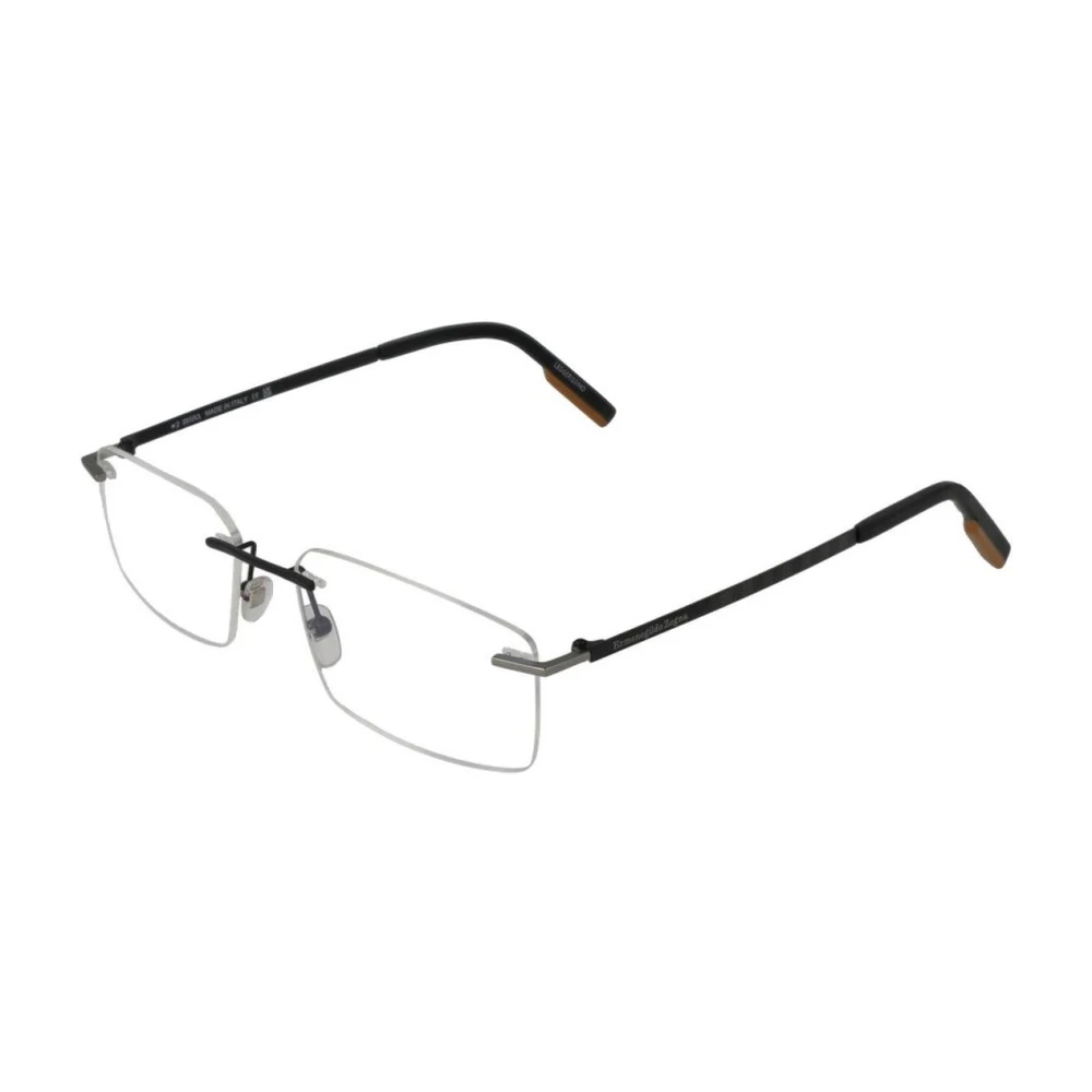Ermenegildo Zegna Grijze Rechthoekige Metalen Optische Frames Gray Heren