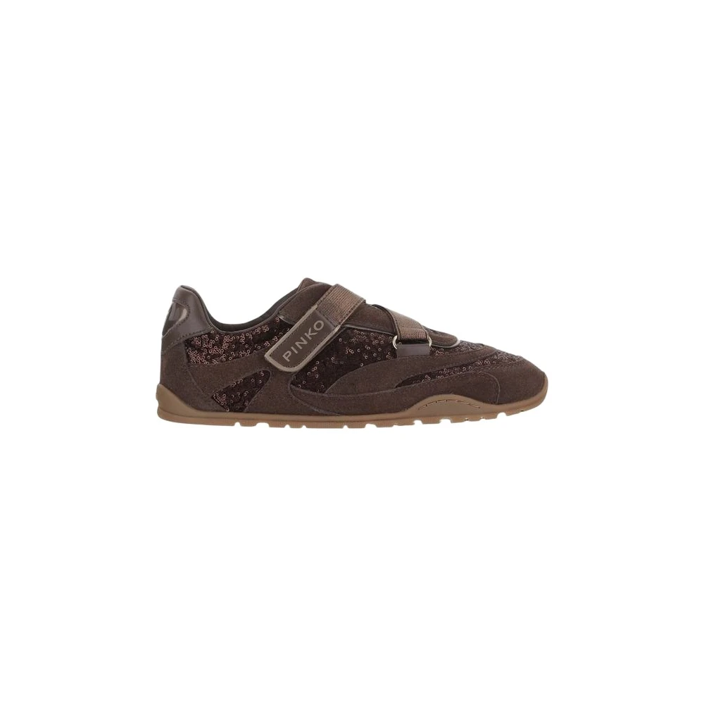 PINKO Brown Suede Leather Athletic Sneakers - EU37/US7 - Image 4