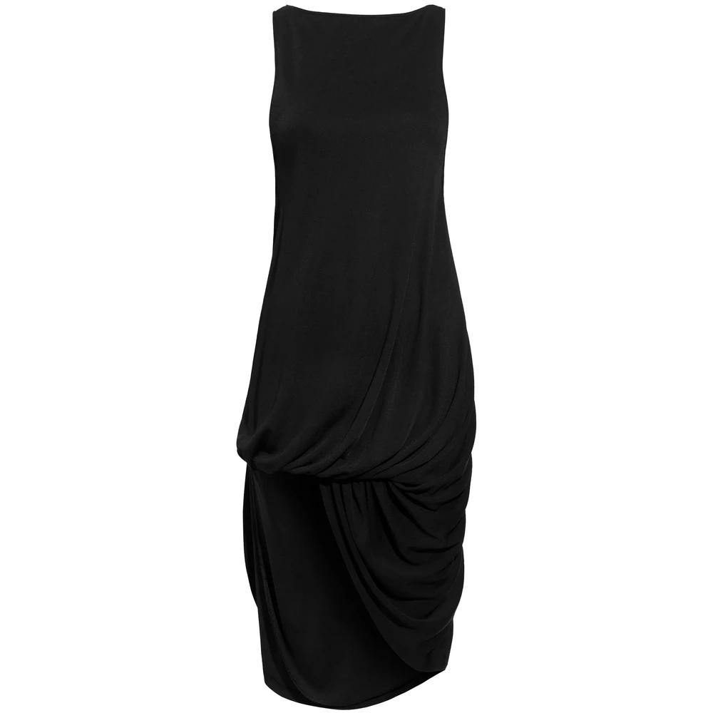 Jacquemus Zwarte Mouwloze Asymmetrische Jurk Black Dames