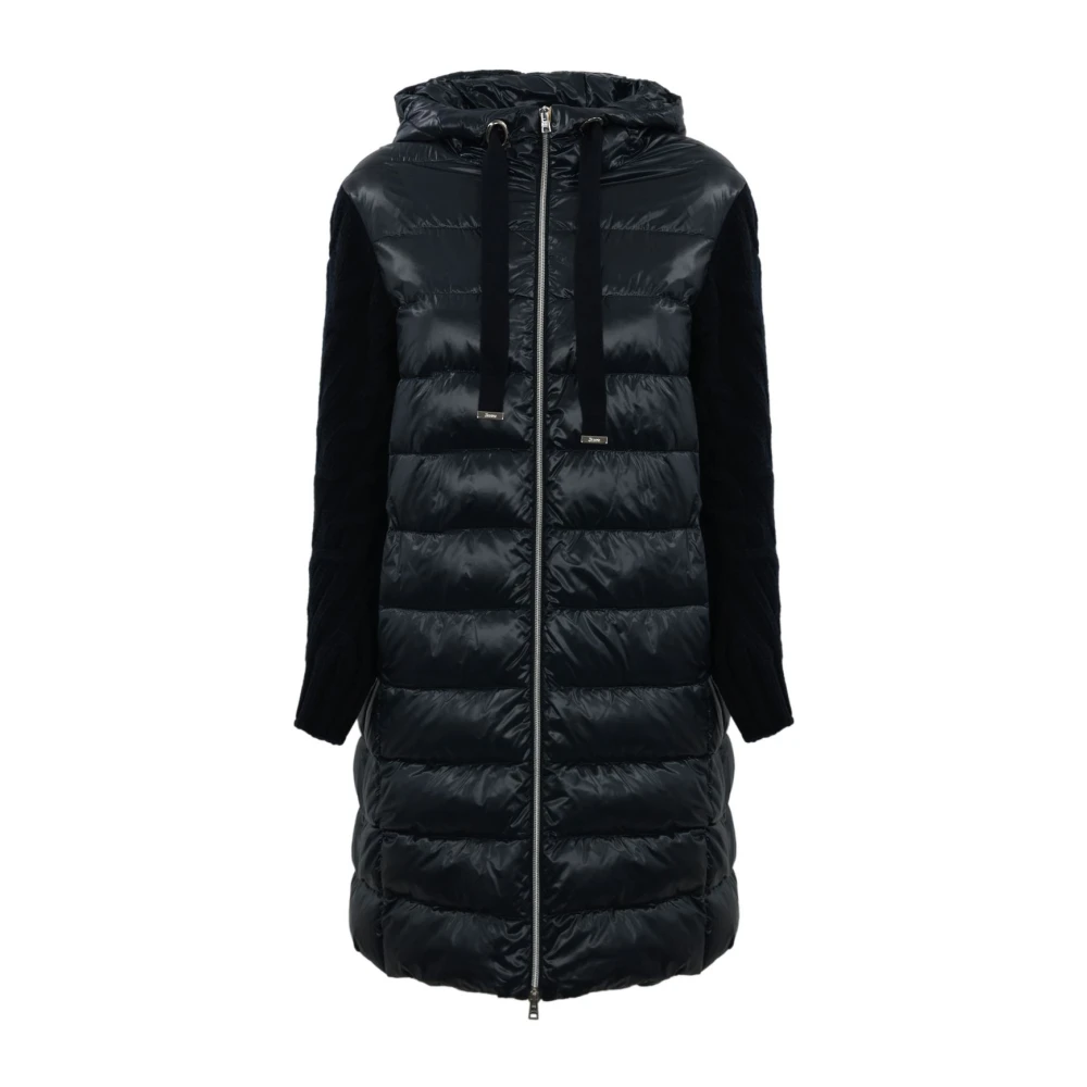 Herno Lange wollen pufferjas met lange mouwen Blue Dames