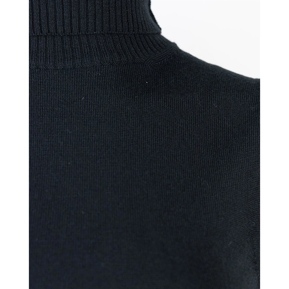 SPORTMAX Geribbelde Coltrui Mouwloze Trui Black Dames