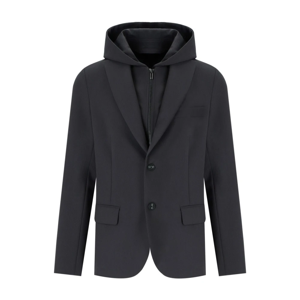 Emporio Armani Grijze Hoodie met Geribbelde Textuur Gray Heren