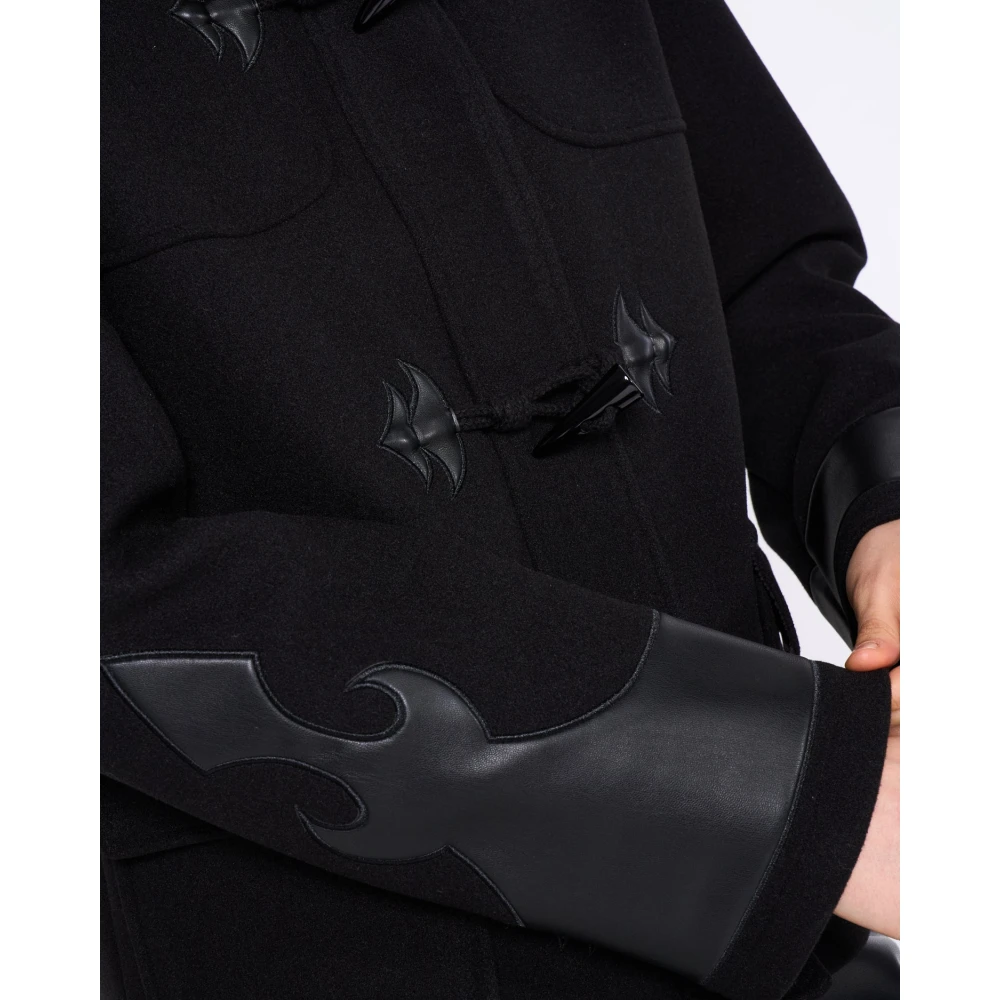 Silvian Heach Korte Montgomery Jas met Leren Details Black Dames