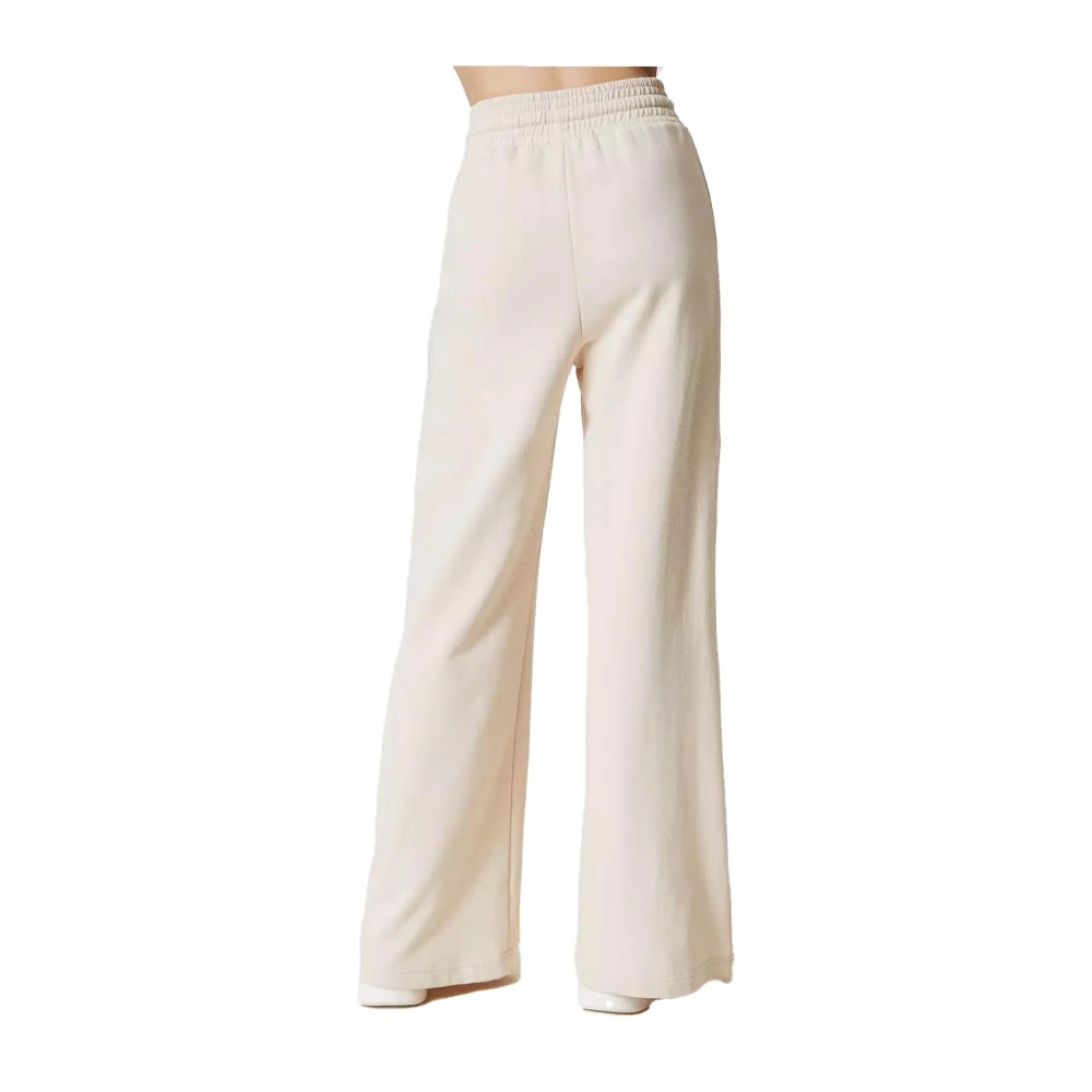 Twinset Zachte katoenen palazzo-broek Beige Dames