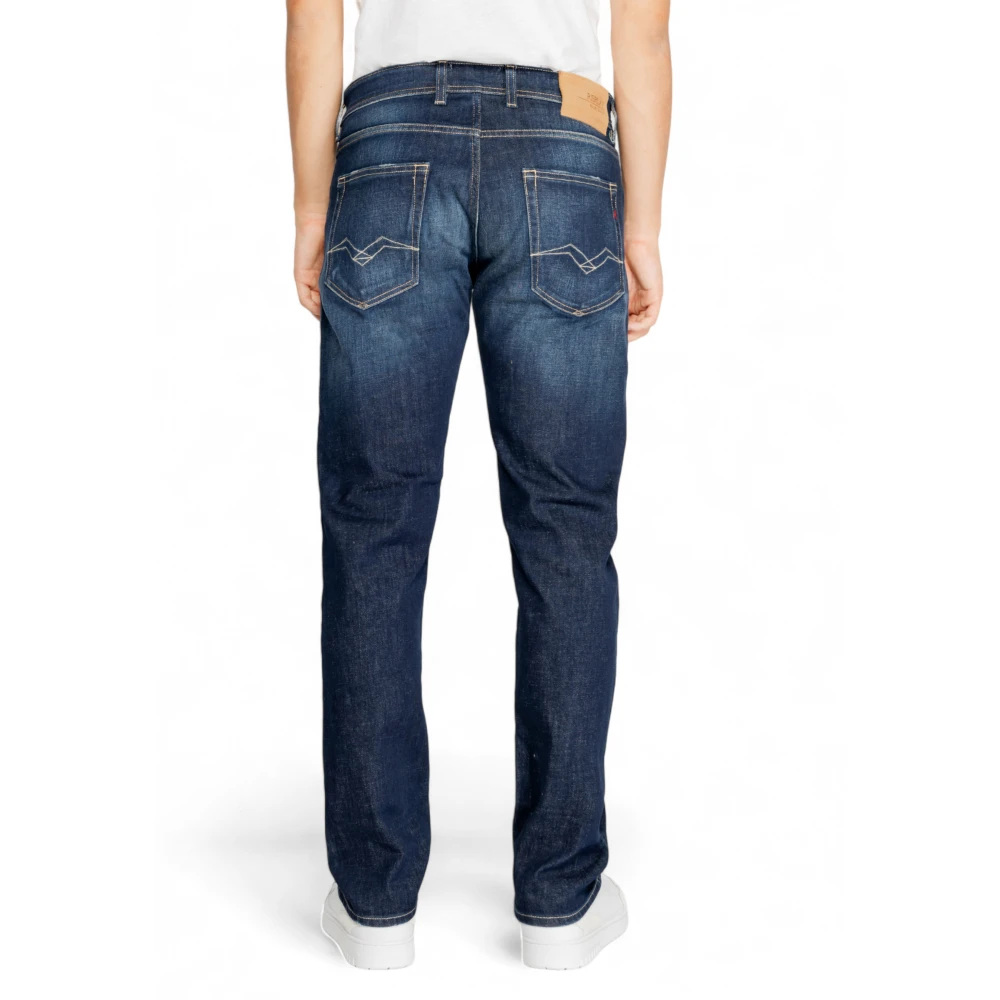 Replay Blauwe Jeans met Rits en Knoopsluiting Blue Heren