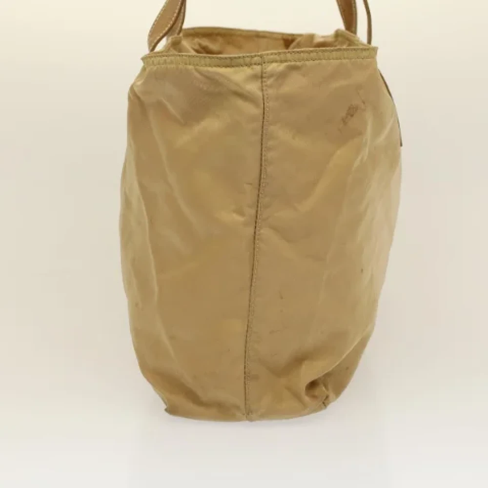 Prada Vintage Pre-owned Nylon prada-bags Beige Dames