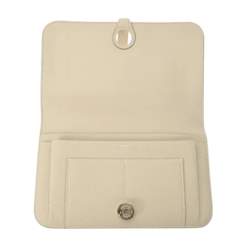 Hermès Vintage Pre-owned Leather wallets Beige Dames