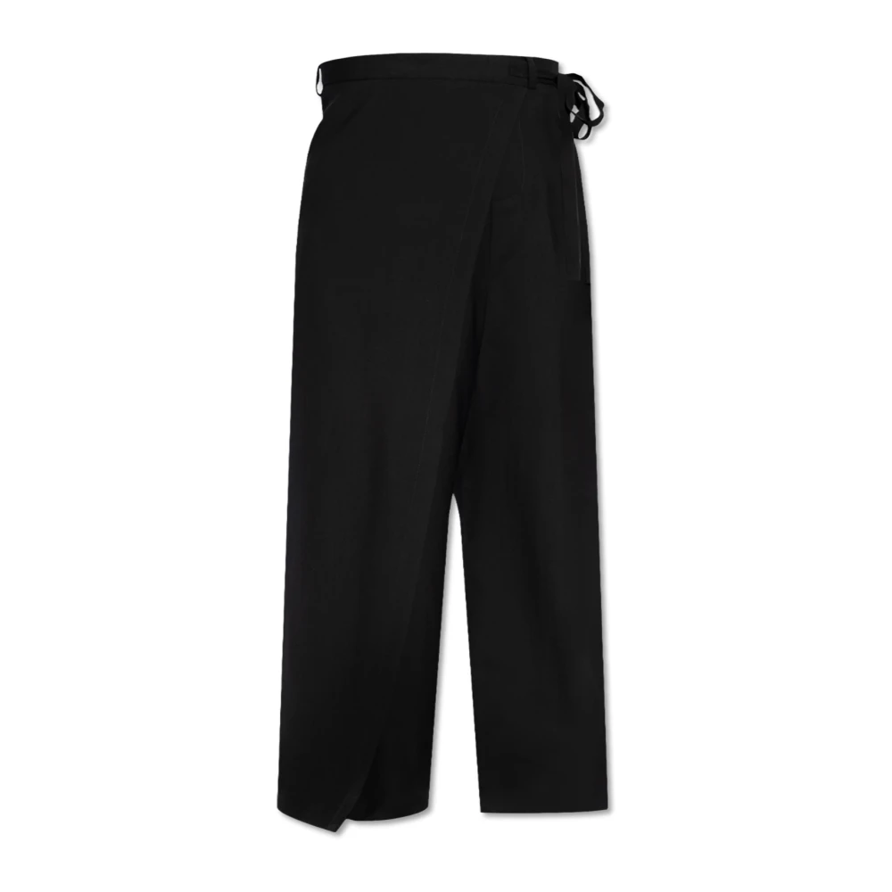 MM6 Maison Margiela Wol wollen wijde pijpen Black Dames