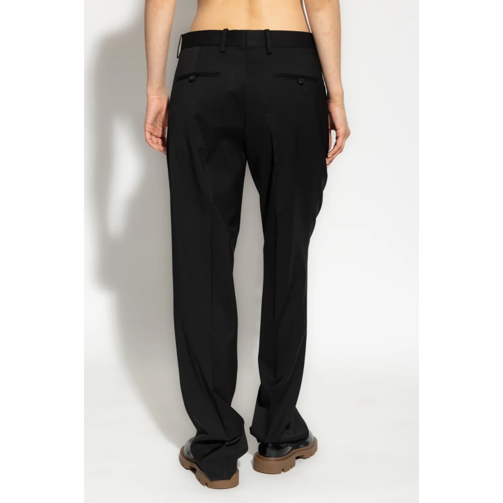 Helmut Lang Wollen broek met vouw van Black Dames