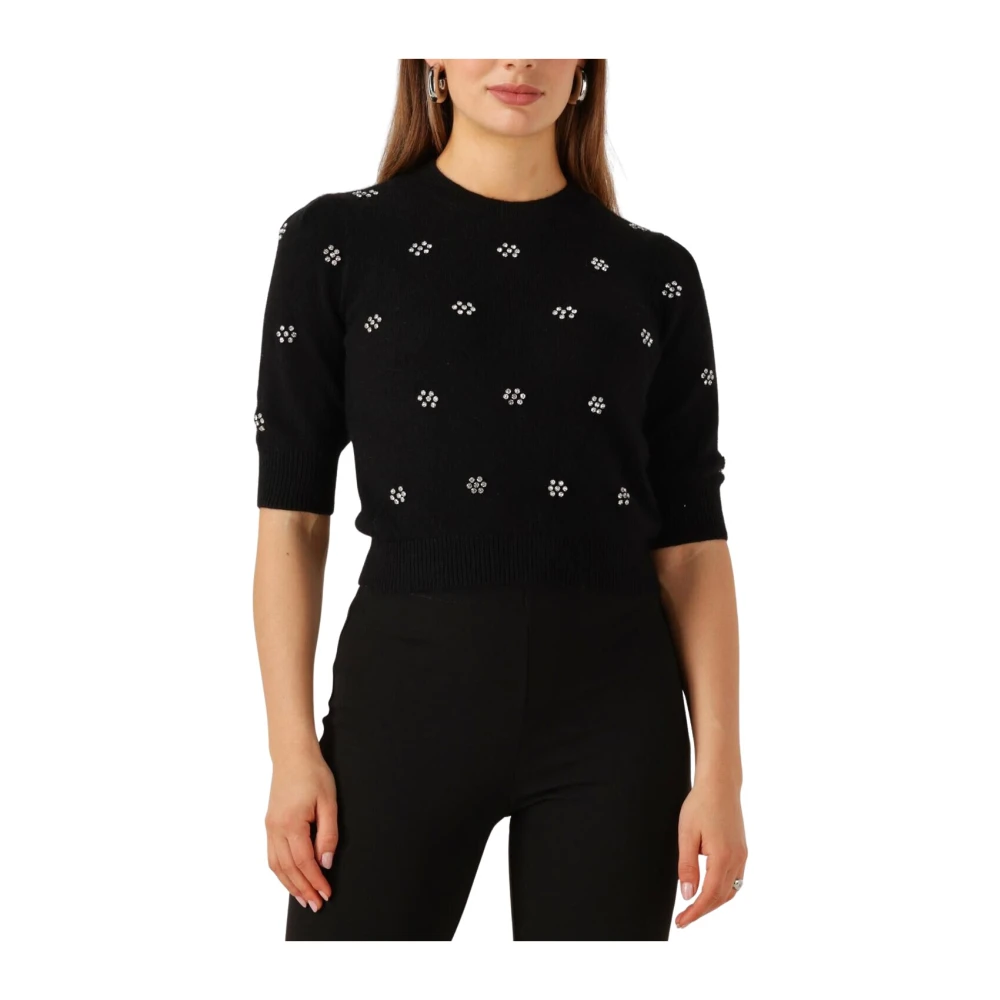 Twinset Women's Black Angora Blend Jumper - Round-Neck Knitwear - L - Knitwear