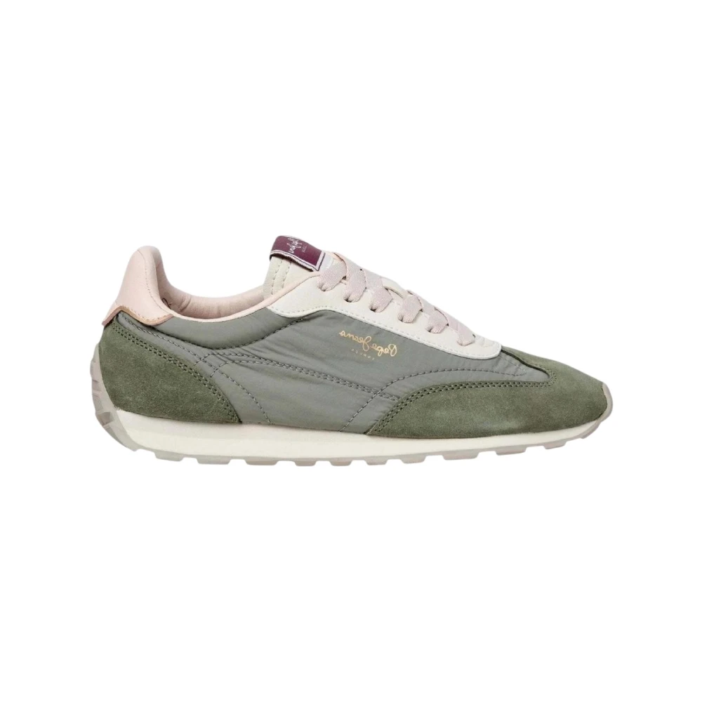 Pepe Jeans Women's Green Sneakers, 6 Uk, Jane Subtle Trainers