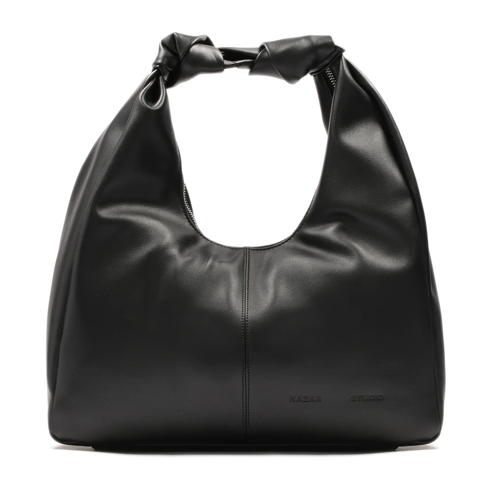 Kazar Studio Grote losse schoudertas van volnerf leer Black Dames