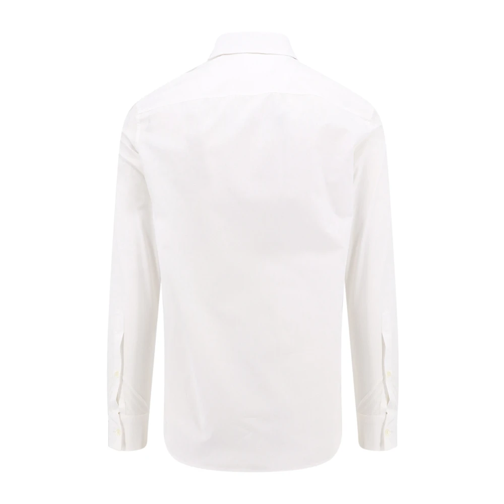 Valentino Witte Slim Fit Overhemd met Knopen White Heren