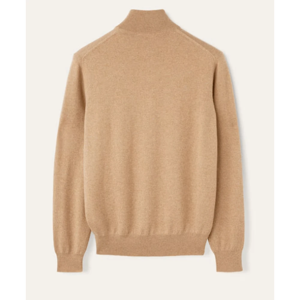 Loro Piana Bruine Half-Zip Sweater Brown Heren