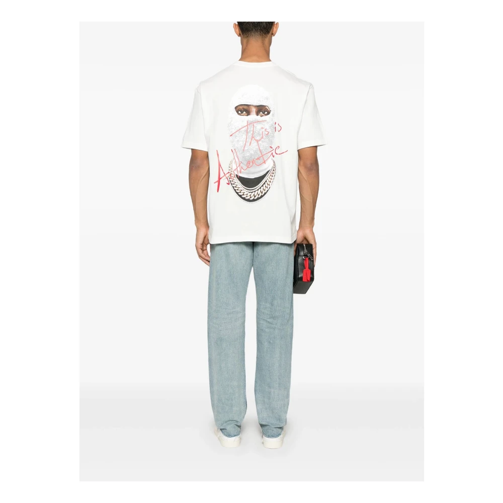 IH NOM UH NIT Wit Logo Print T-shirt Authentic Mask White Heren