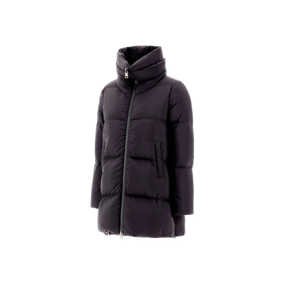 Herno Wijd uitlopend Nylon Ultralight jack met ganzendons Black Dames