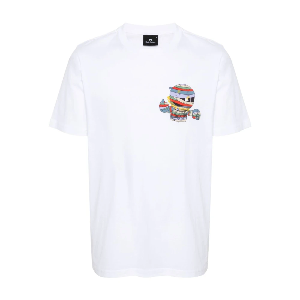 PS By Paul Smith Grafische Print Casual Slim Fit T-shirt White Heren