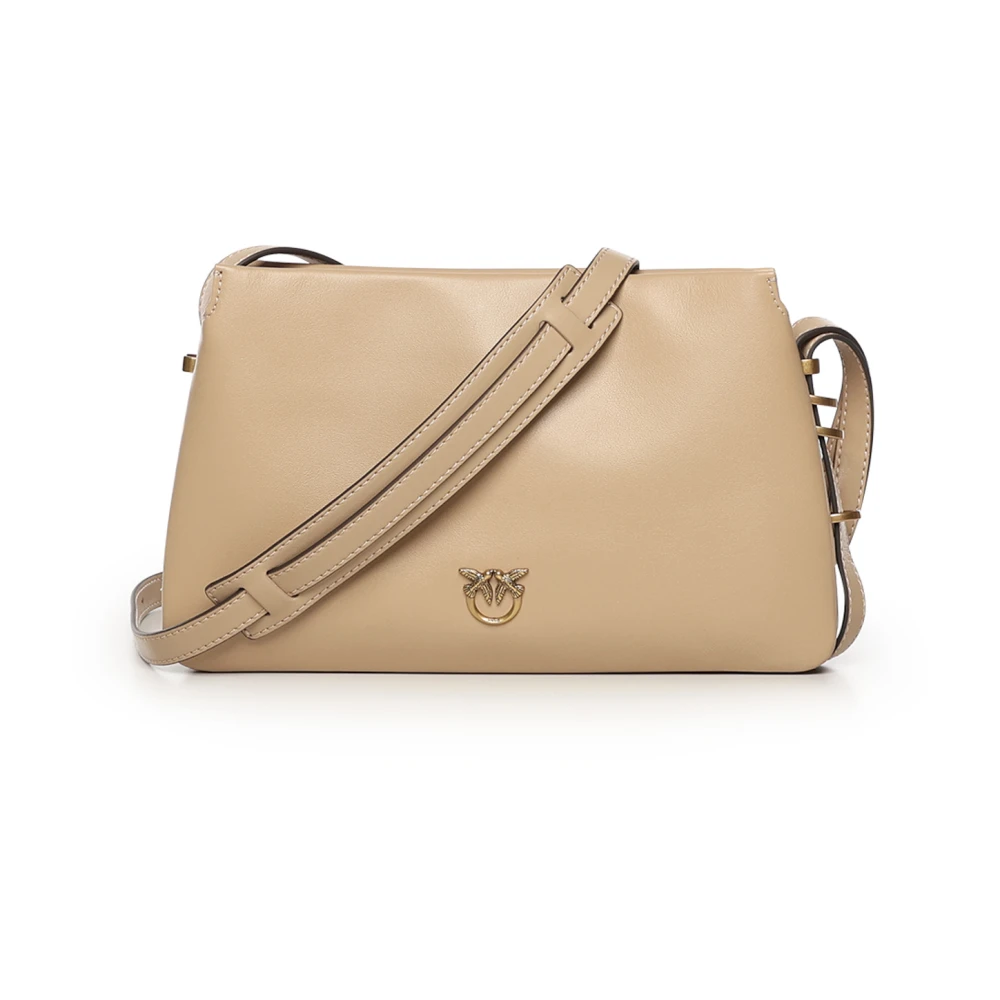 Pinko Women's Brown Cross Body Bags, One Size, Mini One, Two, Three Leather Crossbody Bag