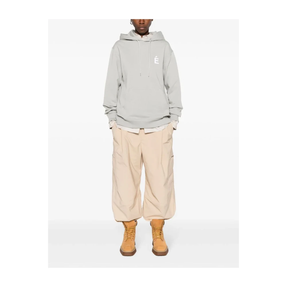 Études Organische Katoen Logo Patch Hoodie Gray Heren