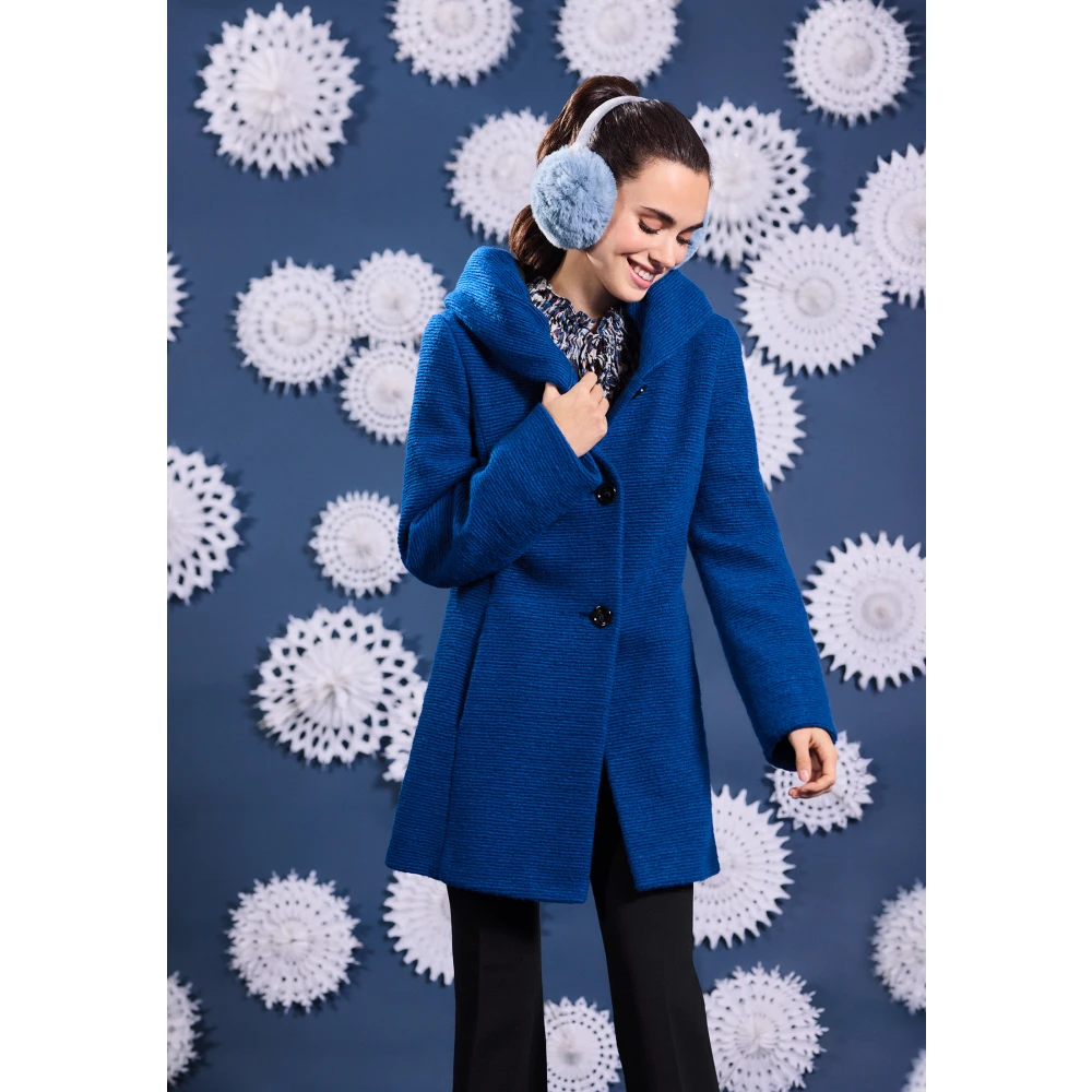 Amber & June Korte jas met capuchon Blue Dames