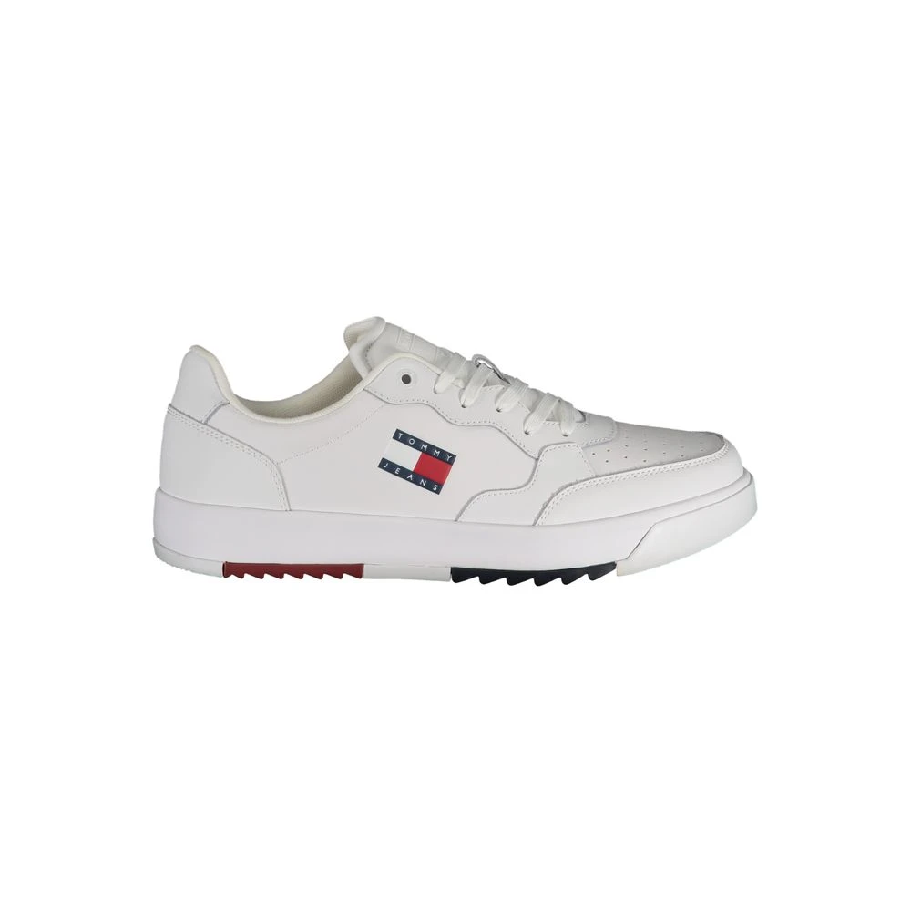 Tommy Hilfiger Men's White Sneakers, 7 Uk, Polyester Sneaker