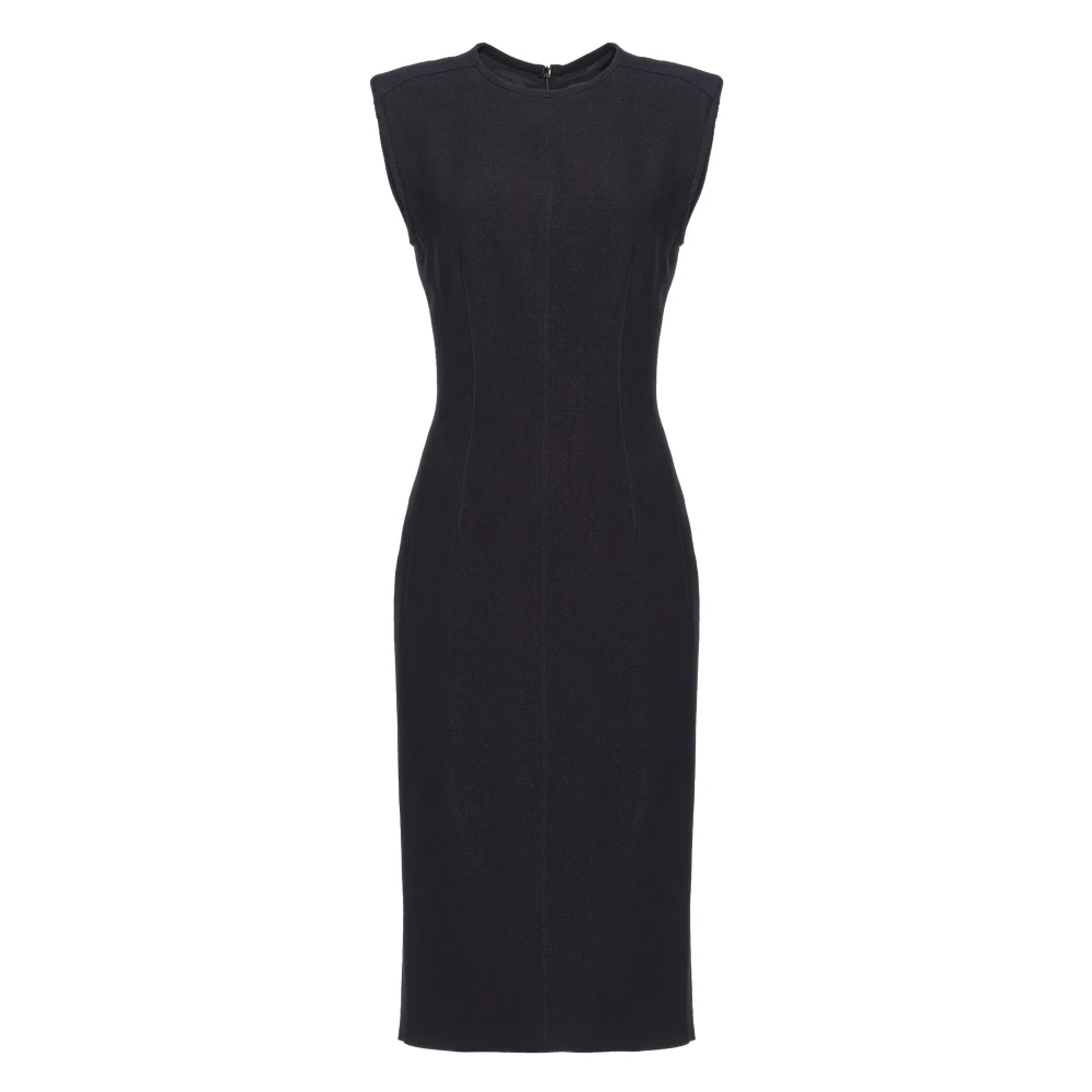 Pinko Mouwloze Viscose Cady Jurk Black Dames
