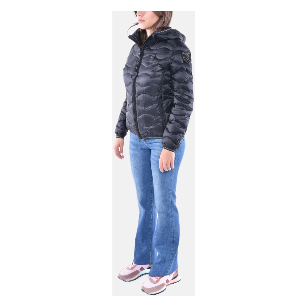Blauer Gewatteerde capuchonjas Black Dames