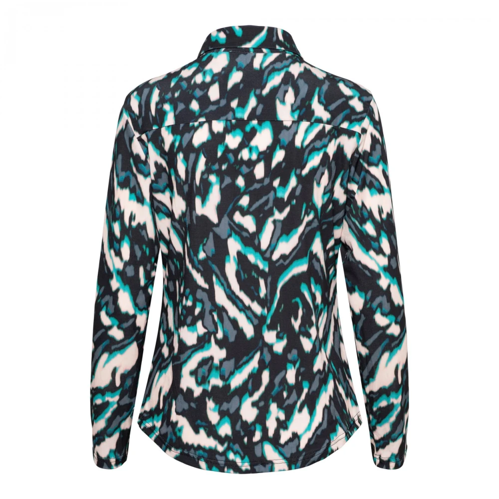 &Co Woman Oversized Hemd mit V-Ausschnitt Multicolor Dames