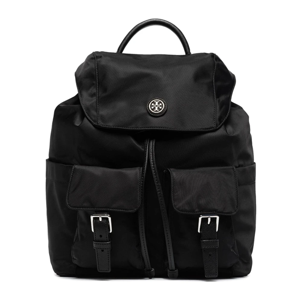 TORY BURCH Virginia Nylon Flap Rugzak Black Heren