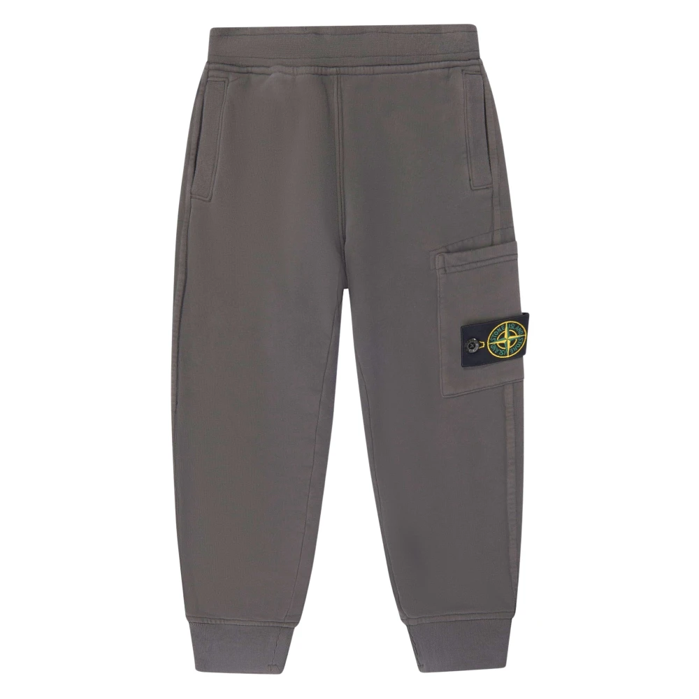 Stone Island , Sweatpants, Unisex, Gray, 4 Y | 104 Cm, Boys Brushed Cotton Fleece Joggers In Grey