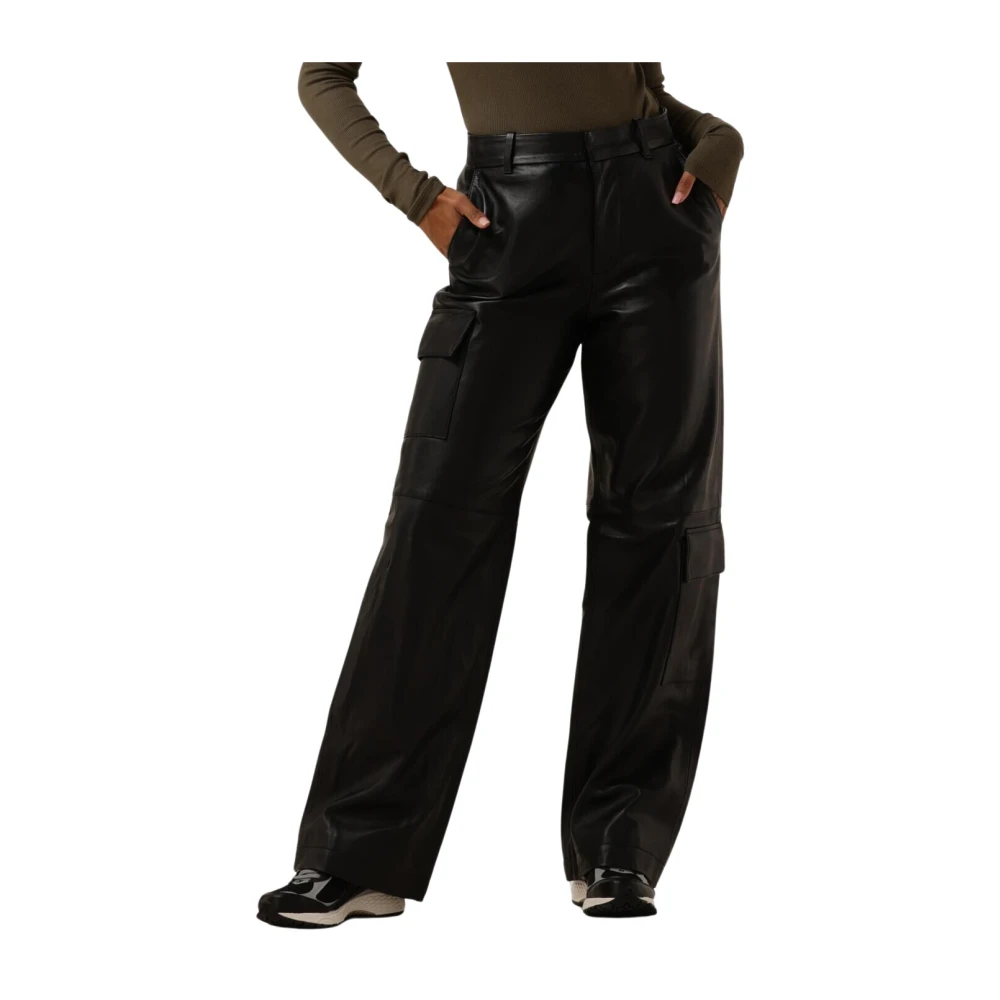 Modström Wijde Zwarte Broek Black Dames