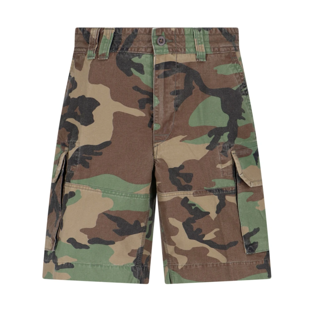 Ralph Lauren Grön Camouflage Bomull Cargo Shorts Green, Herr