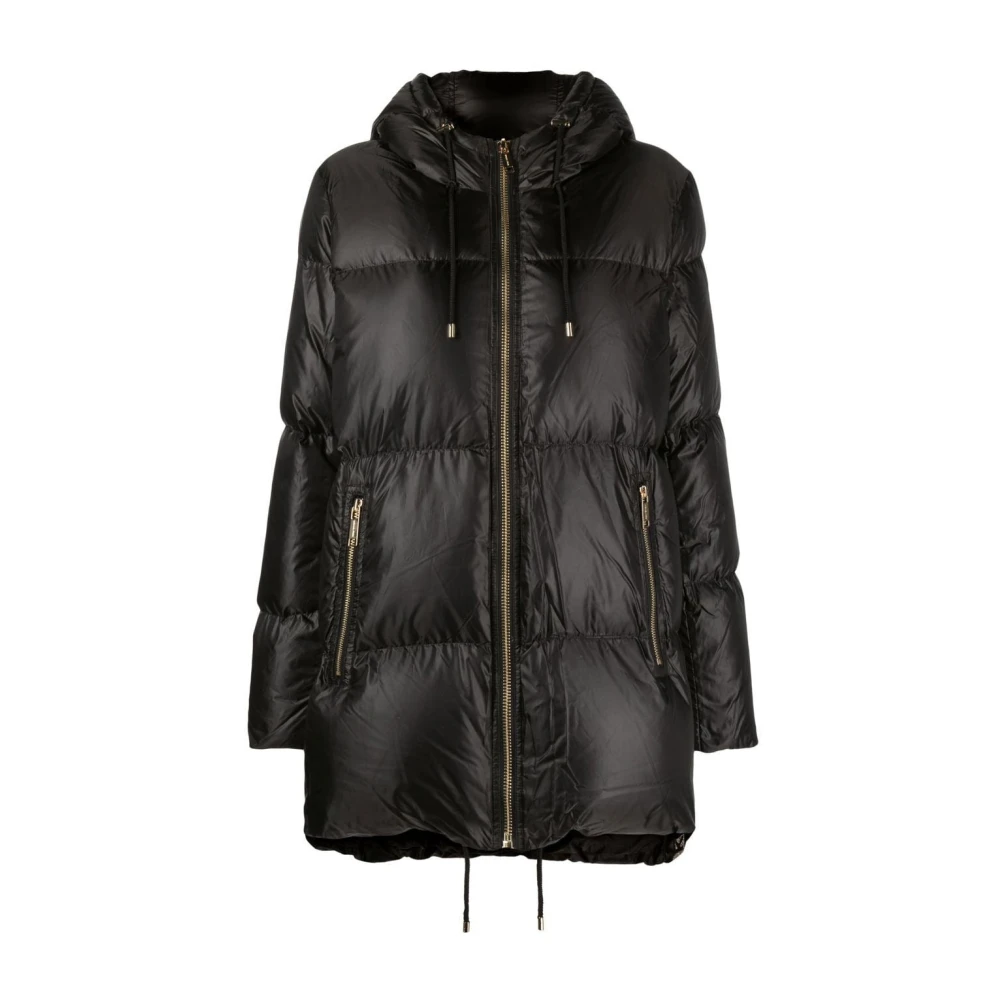 Michael Kors Svart Lurex Tape Puffer Jacka Black, Dam