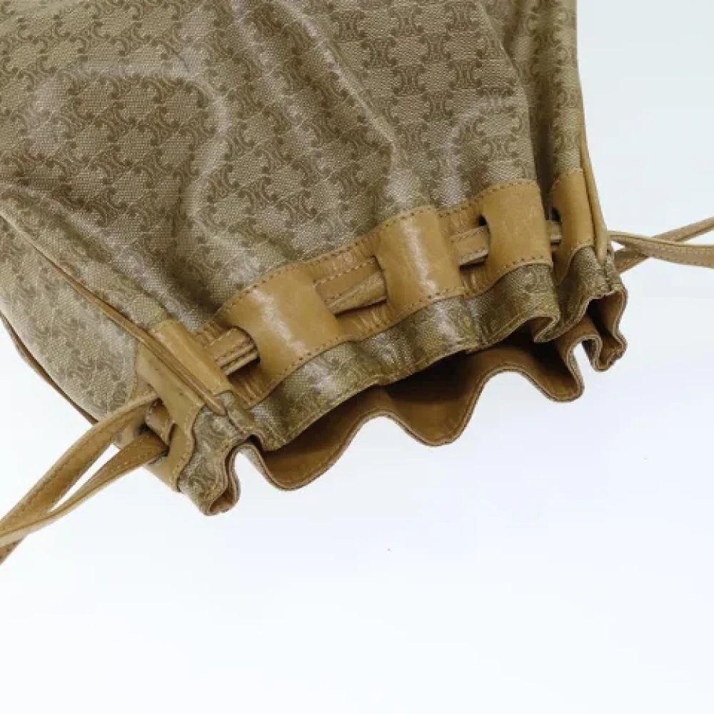 Celine Vintage Pre-owned Canvas shoulder-bags Beige Dames